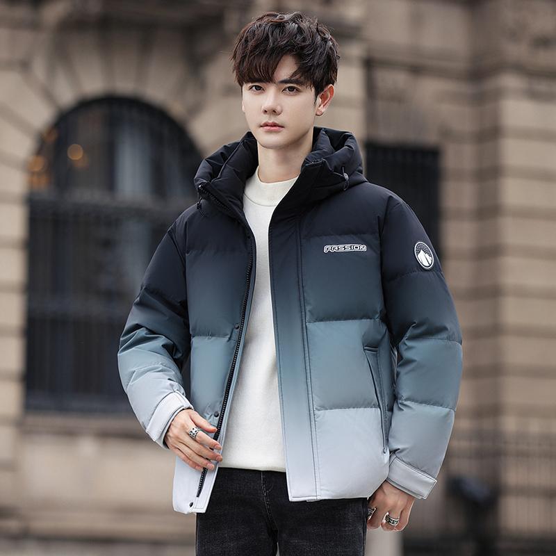 Men's Down Jacket Short Winter Hooded Casual Fashion Warm Duck Down Jacket