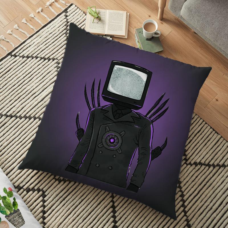 Skibidi чехол для туалетной подушки спикермен камера человек видеокамера декоративная наволочка с рисунком для дивана дома детской комнаты наволочка 1 980₽