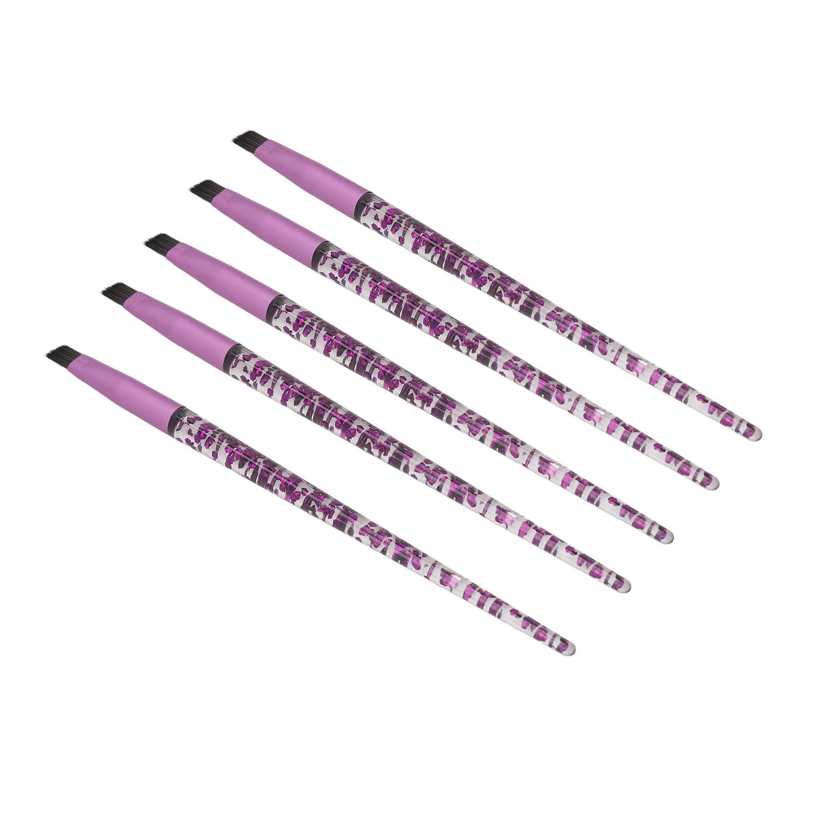 

5pcs Eyebrow Brush Professional Portable Glitter Handle Soft Hair Brow Hairline Brush Cosmetic Tool