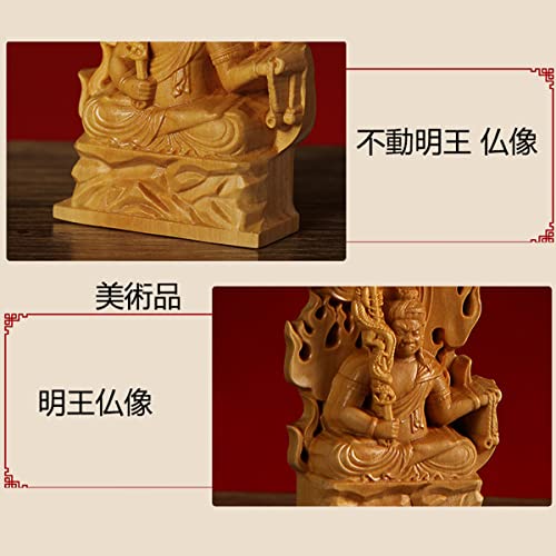 Acala Buddha Statue, Wood Carving, High-Quality Natural Boxwood, One of the Five Great Wisdom Kings, Amulet for Good Fortune, Zodiac Signs, Prayer, an