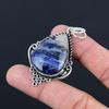 925 Sterling Silver Sodalite Stone Handmade Bezel Handcrafted Engagement Pendant