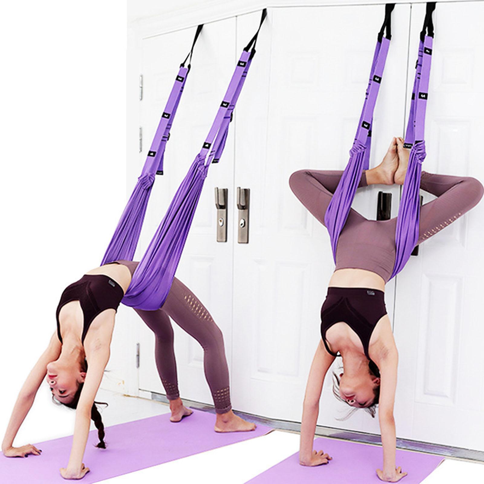 

Door Leg Stretcher with Loops Lower Back Handstand Trainer Elastic Stretching Strap for Limb Muscle Exercise Purple фиолетовый