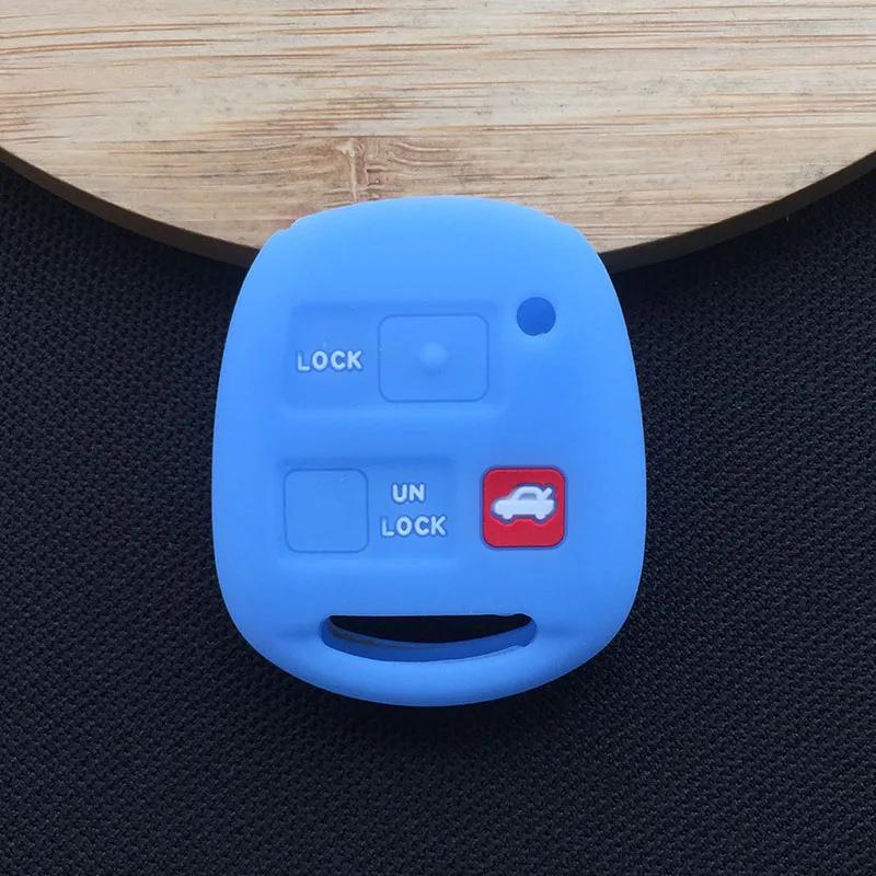 Silicone Car Key Cover Case For Toyota Avensis Camry Corolla For Lexus 3 Buttons Remote Key Jacket Fob Case Car styling No Logo