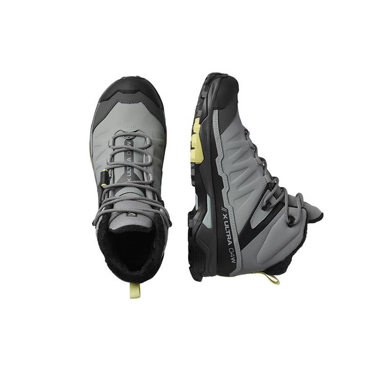 SALOMON X Ultra 4 Mid Winter Ts Cswp Stoßdämpfend Rutschfest Outdoor Wanderschuhe Damen Wanderschuhe Schwarz Grau 413650