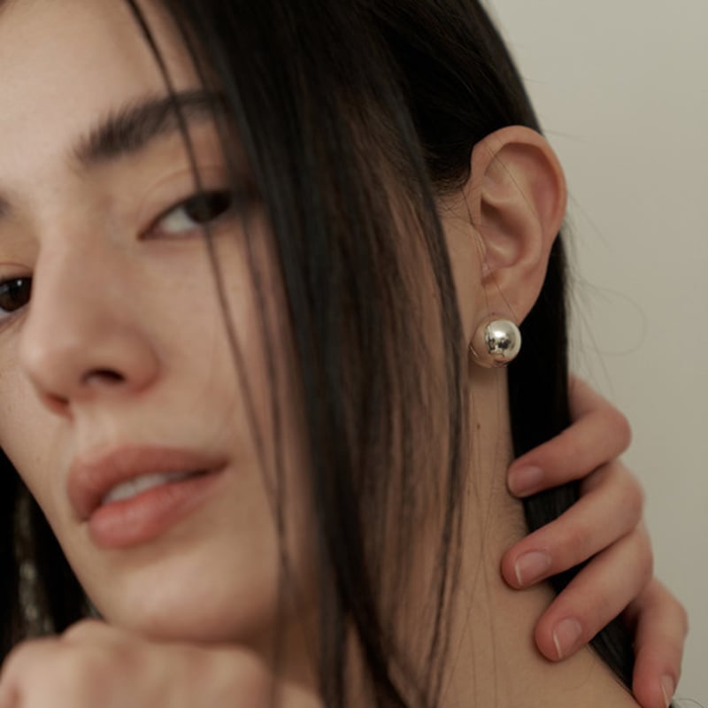 

STAYGEM [silver] ball one-touch earrings 10mm Silver