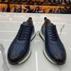 Men'S Shoes Breathable Casual Sports Shoes Men'S Trend Men'S Leather Shoes First Layer Cowhide Embossed Platform Leather Shoes Men