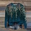 Women's Fashion Printed Long Sleeve Loose Round Neck Sweatshirt Top Fall
