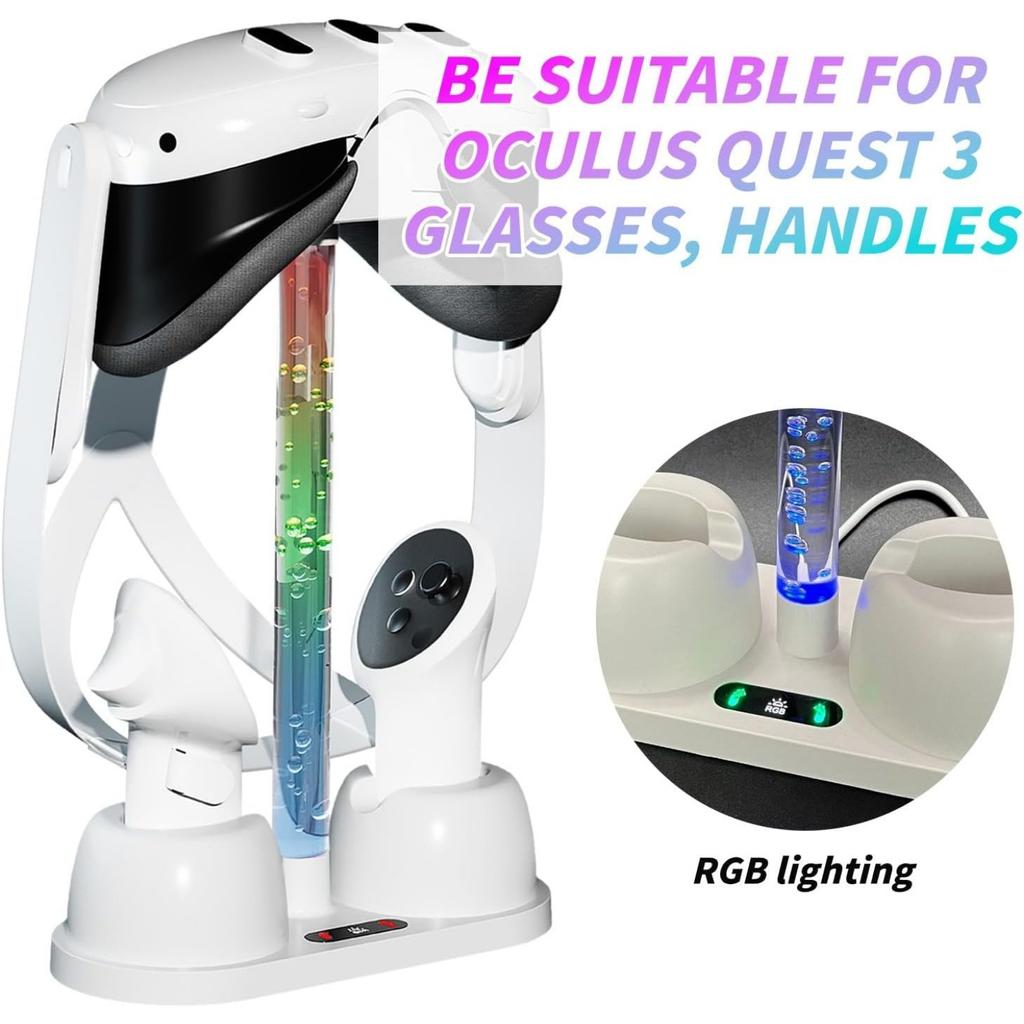 Geeignet für Meta Quest 3 Ladegeräte Geeignet für Meta Quest 3 Ladestation RGB Licht Aufbewahrungshalterung