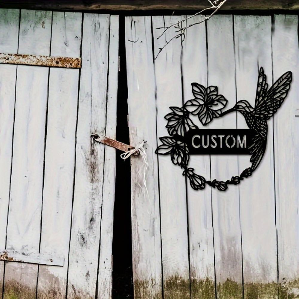 Custom Metal Wall Art Black Hummingbird Outdoor Garden Decoration Housewarming Gift