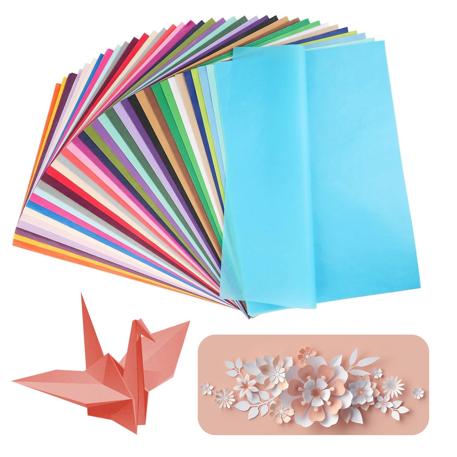 

Набор глянцевой тишью бумаги формата А4, 480 листов - 40 цветов для поделок, Рождества, свадебного декора и упаковки