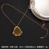 Vintage Maitreya Buddha  Imitation Grandmother Green Jade Lotus Zircon Light Luxury Fashion Accessory Lucky Ruyi Necklace