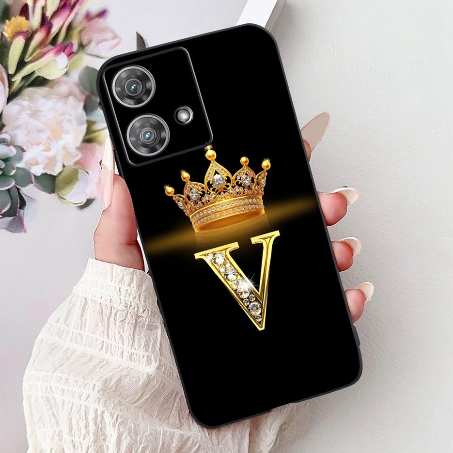 For Motorola Edge 40 Neo Case XT2307-1 Cute Crown Letters Cover Soft Silicone Phone Cases For Motorola Edge 40 Edge40 Neo Fundas