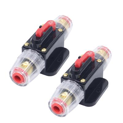 HAMILO Circuit Breaker, Car, Manual, Approx. 30A, Approx. 48V, Accident Prevention, Wire Protection, Set of 2