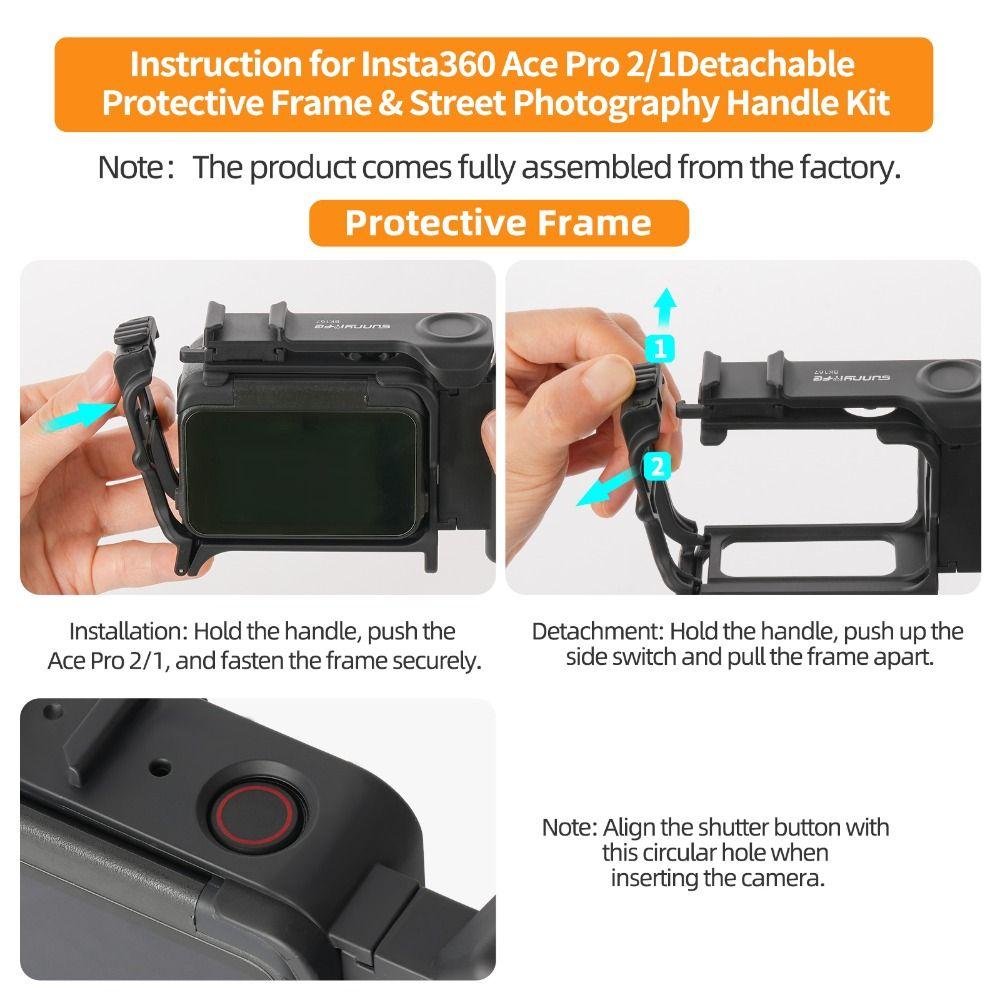 Kit de Empuñadura Street para Fotografía de Liberación Rápida para Accesorios de Cámara de Acción Insta360 Ace Pro 2/Ace Pro