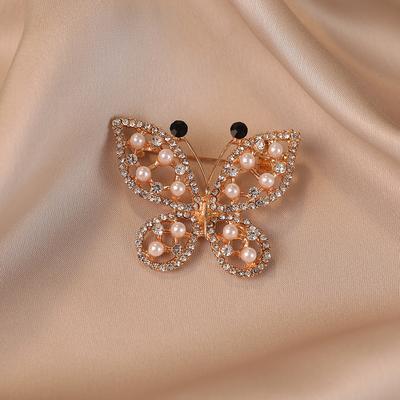 Versatile, High-end and Exquisite Butterfly Brooch Women's Butterfly Badge Luxurious and Elegant Corsage Dress Pin and Accessory