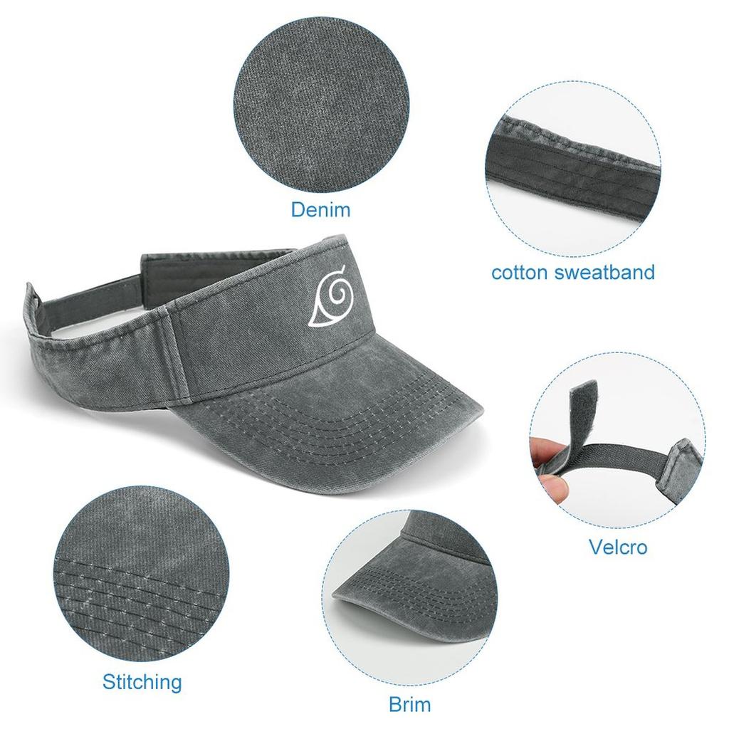Konoha Akatsuki Anime Ninja Manga Uchiha Sonnenblende Leaky Top Cowboyhüte Unisex Damen Sport Tennis Golf Caps Open Top Custom Hat