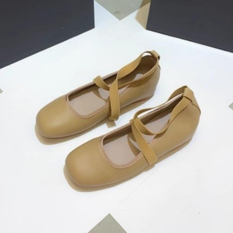 Fashion Women's Flat Shoes Spring New Square Head Shallow Mouth Soft Sole Anti-slip Wear-resistant Low-top Shoes