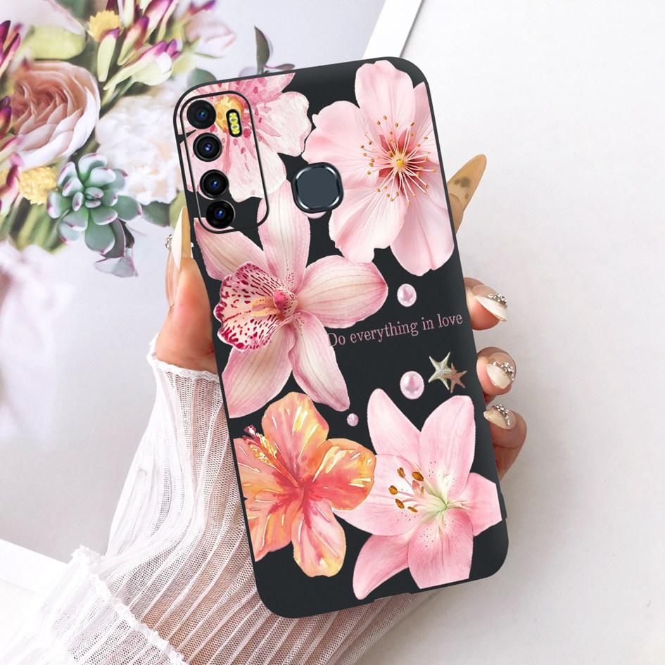 For Infinix Hot 9 Pro Case New Fashion Flower Soft Silicone Phone Cover For Infinix Note 7 Lite Cases Hot 9 Play Hot9 X655 Funda
