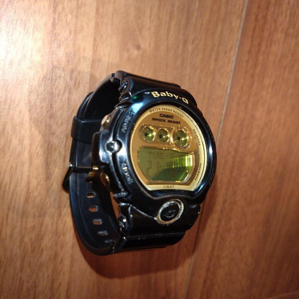 Used CASIO Baby-G BG6901 Digital Watch Black Gold