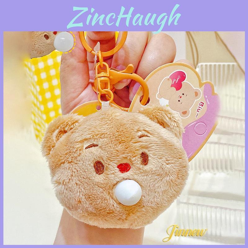 Cute Plush Bear Keychain With Bubblethrowing Design For Backpack Or Keys