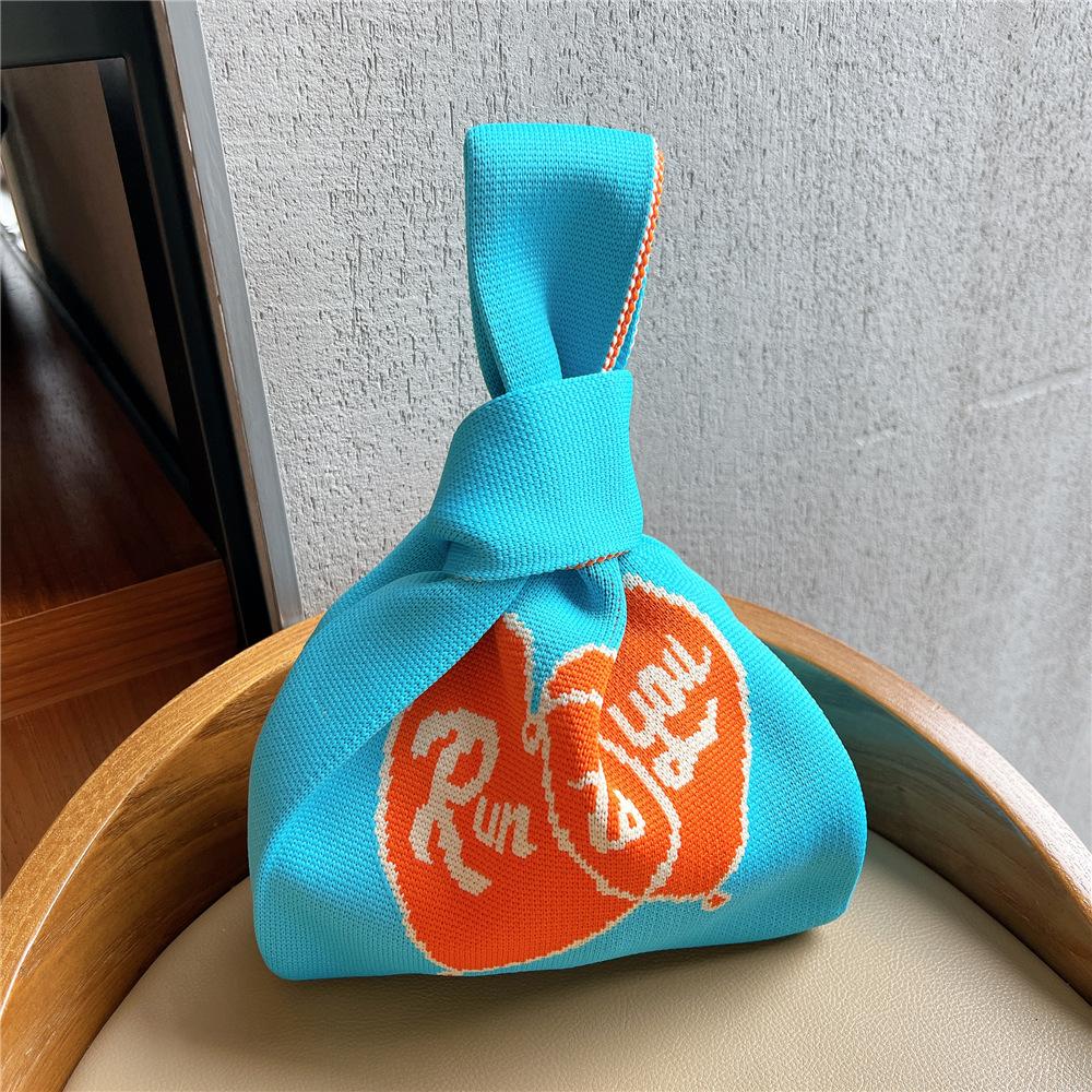 Knitted Mobile Phone Bag For Women In Spring And Autumn Cute Cartoon Versatile One Shoulder Diagonal Cross Bag Travel Coin Purse Small Handbag