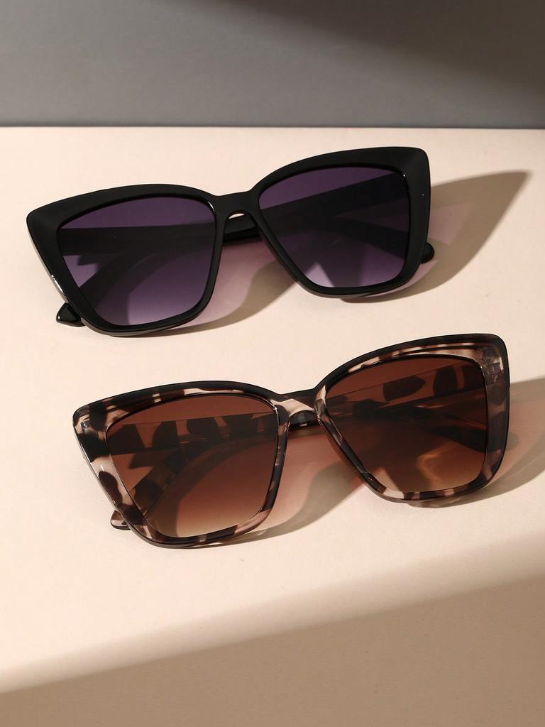 1/2PCS Fashion Y2K Cat Eye Plastic Frame Women Sunglasses For Men Daily Life Shades Eyewear Accessories.