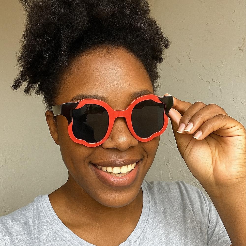 European And American New Large-Frame Irregular Color Matching Plain Sunglasses Personalized Versatile Women'S Sunglasses Advanced Glasses