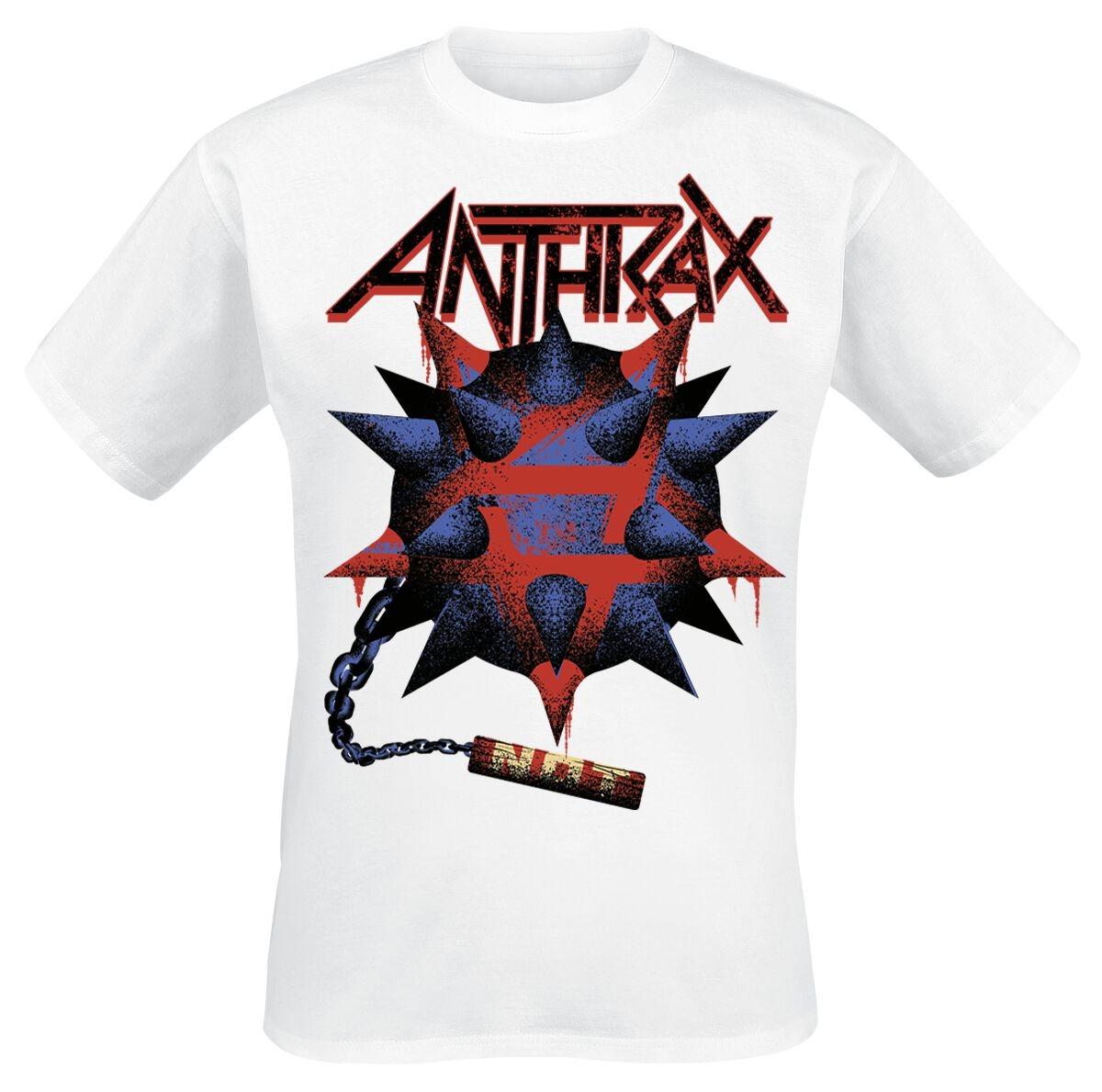 Anthrax Spiked Mace ACross Print T Shirt 100 Cotton Unisex Thrash Metal Classic Logo Streetwear Casual Graphic Fan Tee M