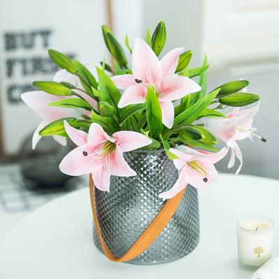 9 Pcs Künstliche Lilie Blumen für Ostern Realistische Weiße Gefälschte Tiger Lilien Frühling