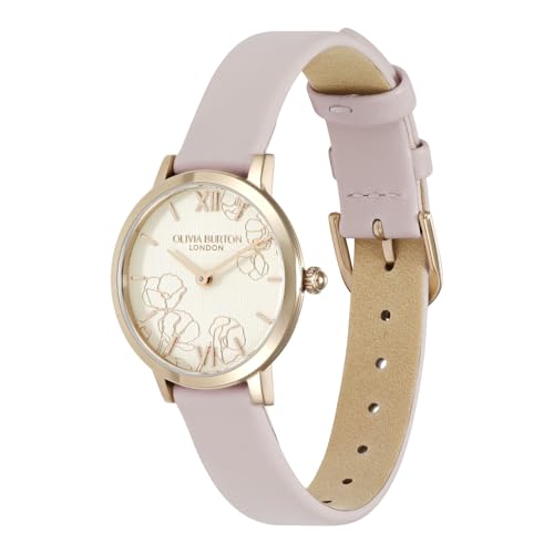 Authorized Dealer [OLIVIA BURTON] Olivia Burton Women's Watch [SIGNATURE] Abstract Floral Prim Rose Leather 28mm 24000357