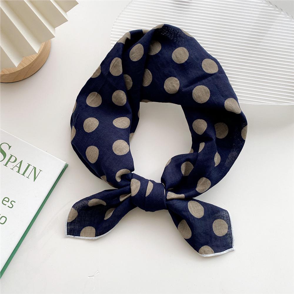 Women's Spring & Autumn Cotton-Linen Silk Square Scarf - Korean Style, Versatile Fashion Accessory & Hair Band