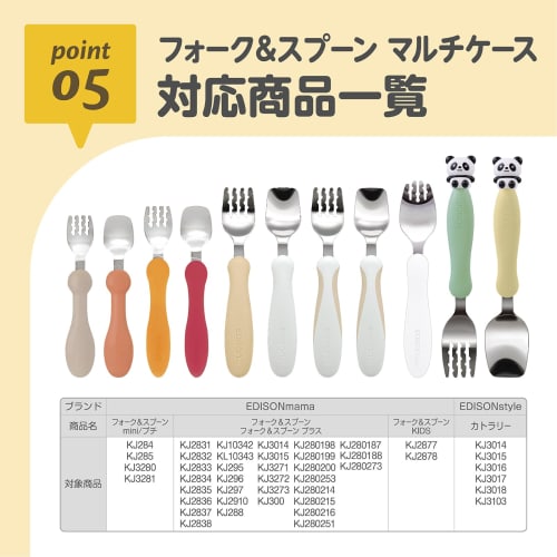 EDISONmama Mehrzwecketui für Edison Gabeln und Löffel, Perfekt für Fütterung und Geschirr, Geeignet für Kleinkinder bis Kinder, Perfekt für Ausflüge, Dini