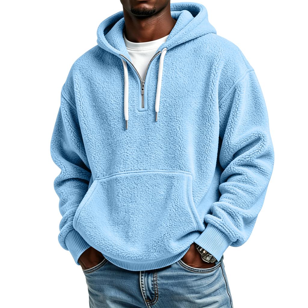 Men's Casual Hooded Sweatshirt Long Sleeve Lined Pullover for Everyday Wear