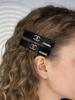 Chanel Rhinestone CC Logo Hair Barrettes, Black Elegant Hair Clips, Luxury Brand Beauty Accessories Hair Pins