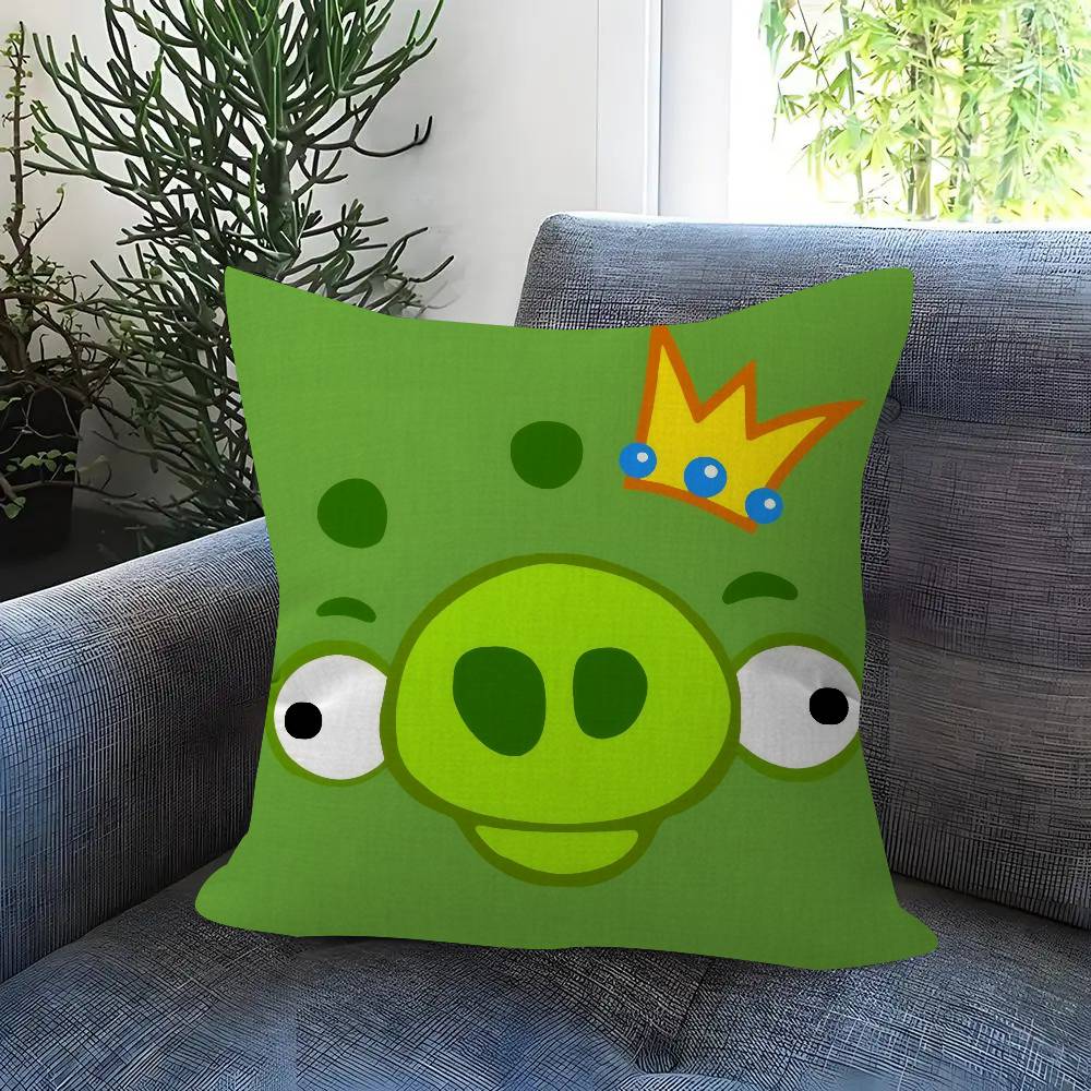 Animation A-A-Angry Birds Cartoon Cushion Cover Inches Farmhouse Decor Home Throw Pillow Covers For Couch Decorations