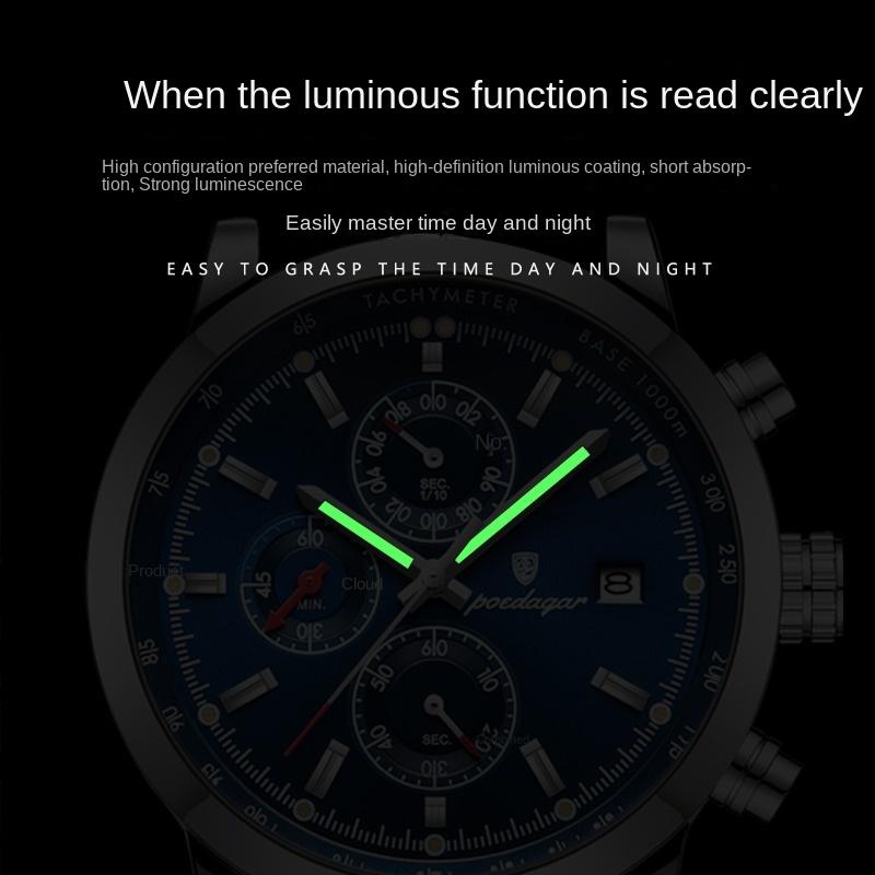 New Top Brand Multi-function Waterproof Men's Watch New Sports Quartz Luminous Watch