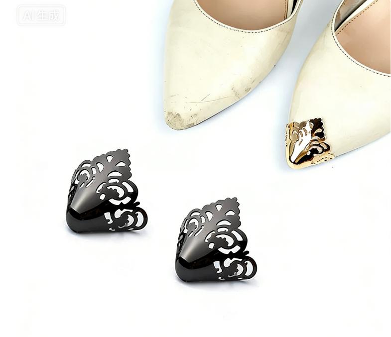 1pair High Heel Metal Toe Cap Wear and Tear Concealer Anti-kicking Leather Shoes Point Protector Flat Shoe Tips Cap Accessorices