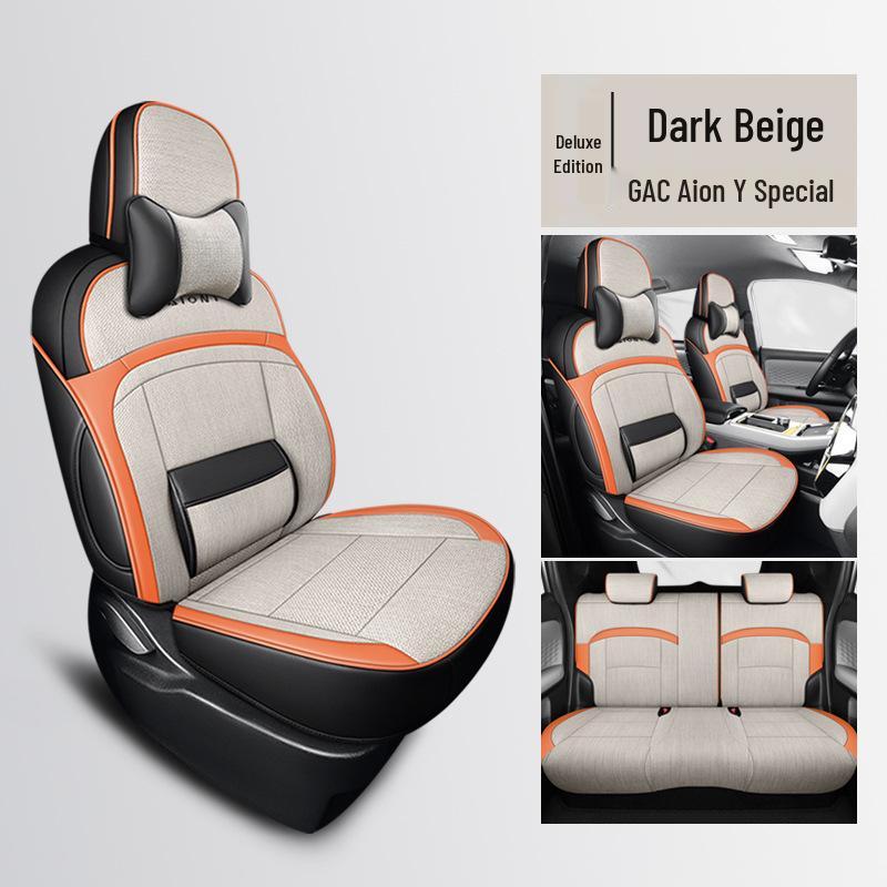 Breathable Linen Seat Cover for GAC AION Y - Full Surround Car Cushion