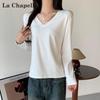 La Chapelle Women's Casual V-Neck Long-Sleeve T-Shirt