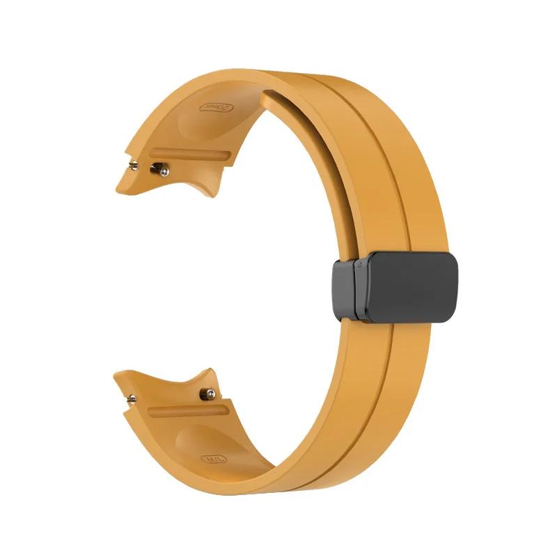 No Gap Silicone strap For Samsung Galaxy watch 7/6/5/4 40 44mm 5 Pro 45 Original Magnetic bracelet band For Watch 4 Classic belt