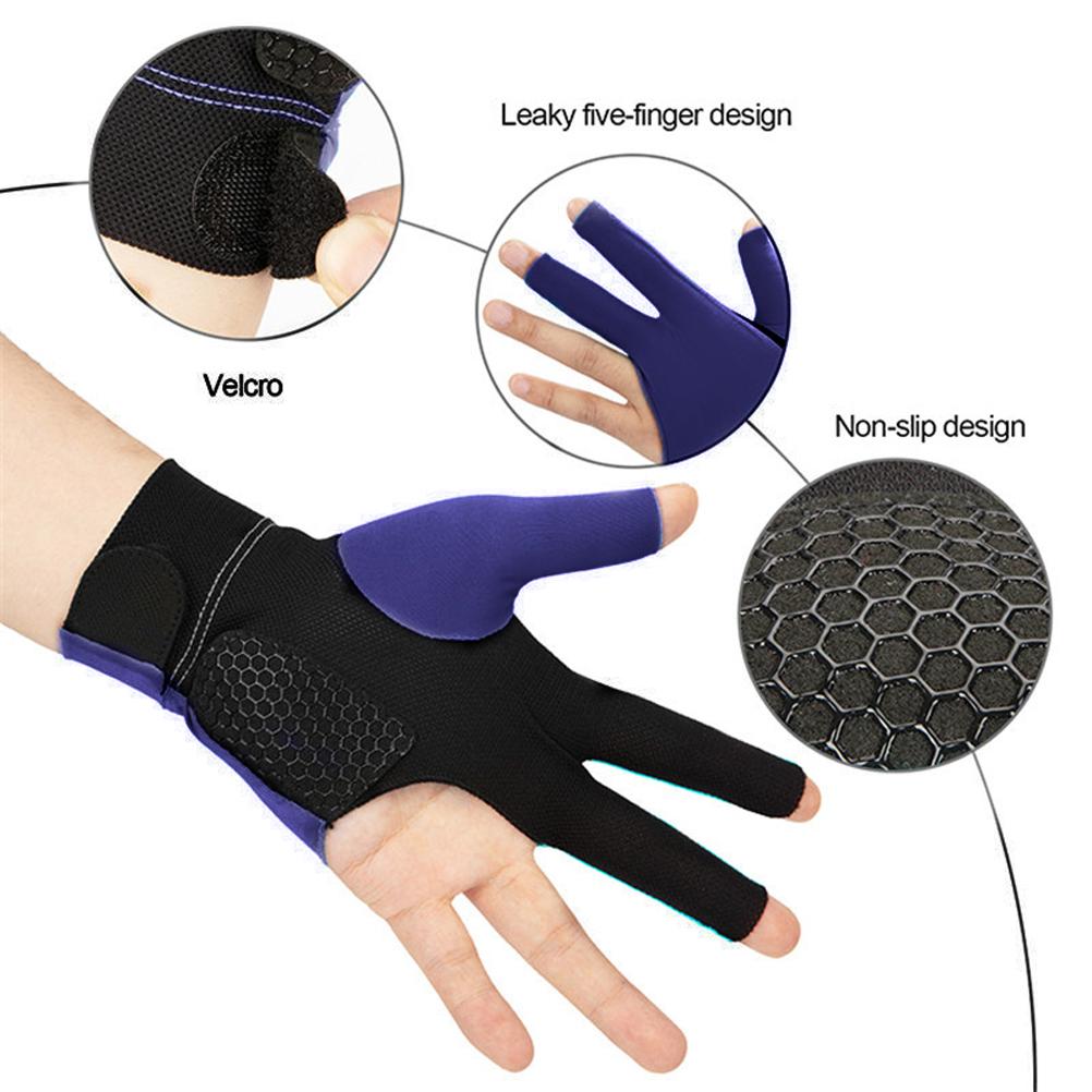 3 Open Fingers Billiard Gloves for Men Women Elastic Non Slip Wear Resistant Breathable Pool Cue