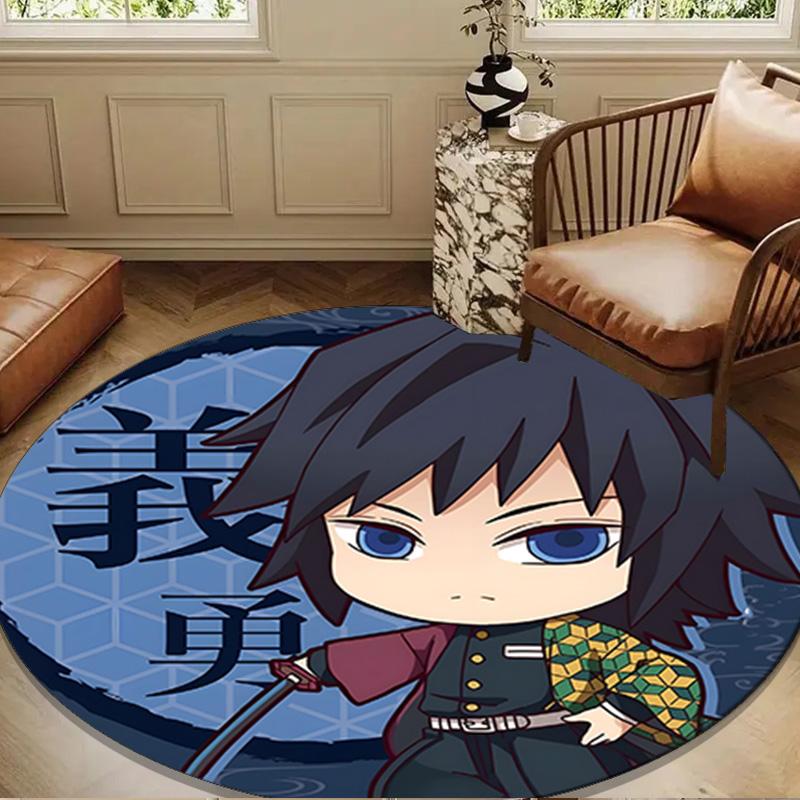 Brave Demon Warrior's Journey Round mat, Anti-slip Circle Carpet Chair rug For livingroom,Bedroom, doormat home decor Gift Christmas Gifts