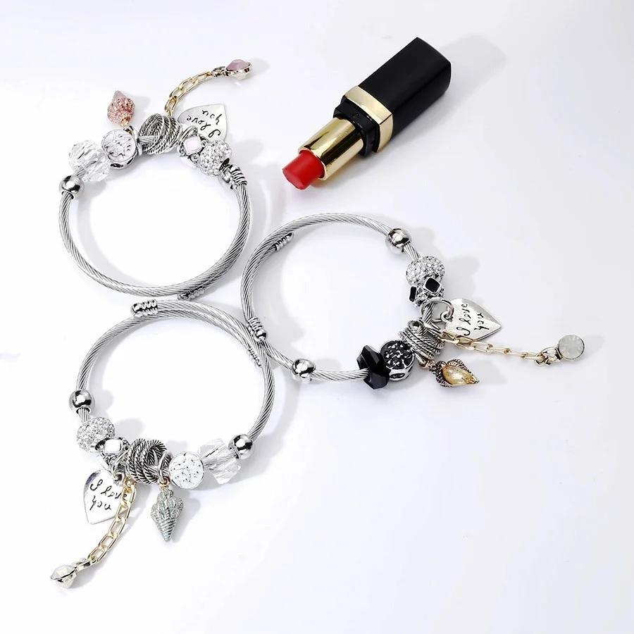 Steampunk Love Fashion Bracelet Bracelet Jewelry Sea Shell Charm Cuff Bracelet Fashion Wire Chain Jewelry Gift