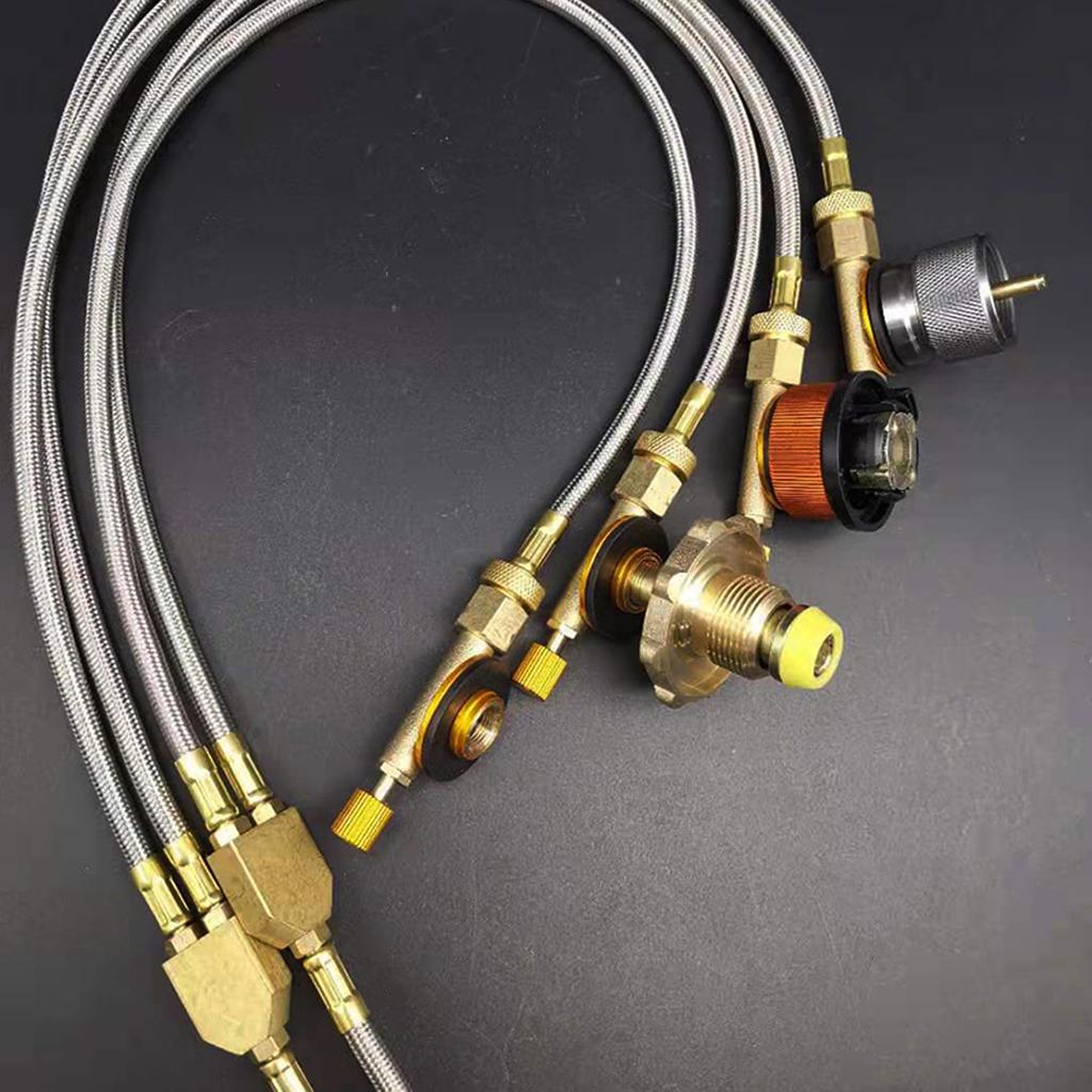 Outdoor Double Connection Tube Gas Valves Durability Gas Converter Stove Adapter for Camping Cooking Efficiency