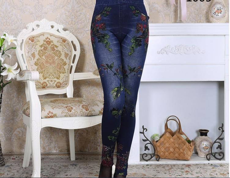Autumn/Winter Thick Terry Imitation Denim Leggings