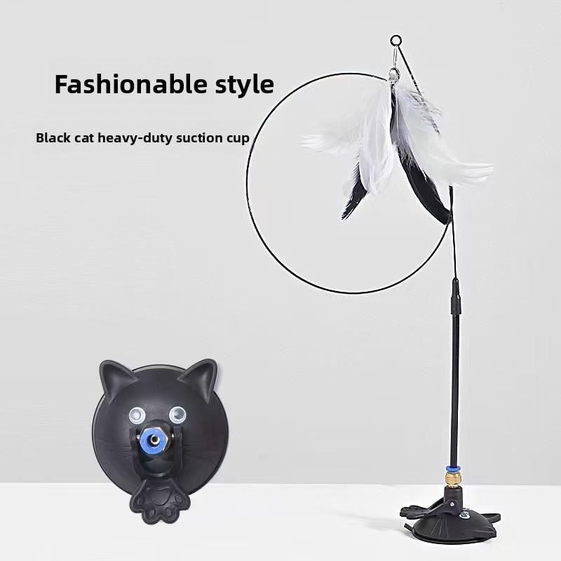 

Кошачья голова, Мощная присоска, Игрушка для кошки, Разноцветные перья, Стальная проволока, Длинная палочка, Прочная, Колокольчик, Игрушка для саморазвлечения кошки New Powerful Force чёрный