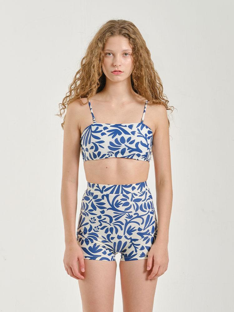 Painbei Bandeau Bikini Top, Ethnic Blue