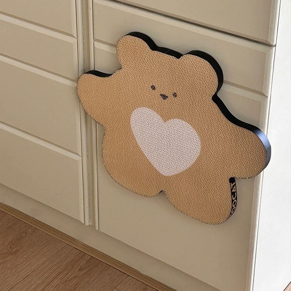 Bear Shape Cat Scratching Board Grip-fast Cat Scratch Wall Mat Relaxing Toys