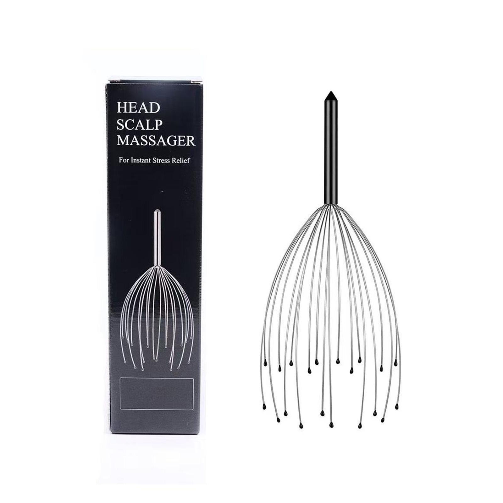 

Массажер для головы Массажер для кожи головы 20 пальцев Чесалка для головы для расслабления кожи головы и тела (Черный и черный)