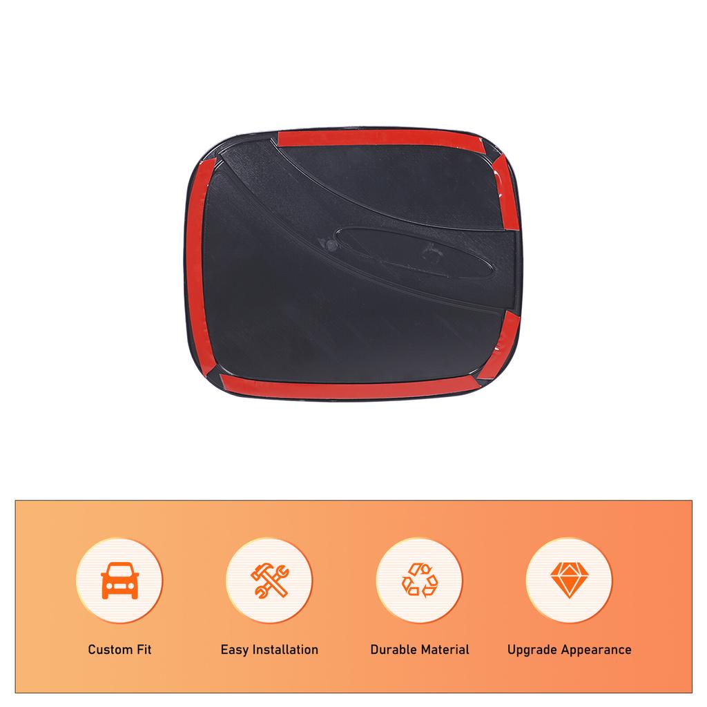 Black Car Fuel Lid Petrol Gas Tank Cover Trim For Toyota Hilux 2015-2024